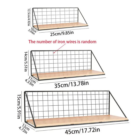 Wall Mounted Floating Wooden Organizer Shelf