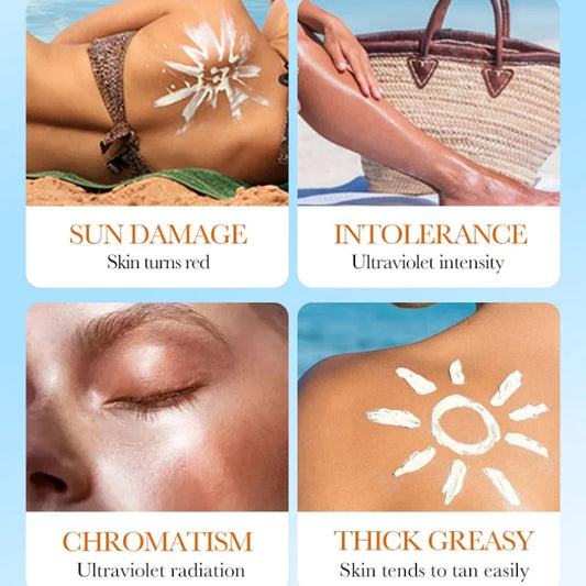 6-in-1 Waterproof Sunscreen Cream 50g - SPF50+ PA+++ UV Protection, Brightening & Repair, Lightweight Finish for All Skin