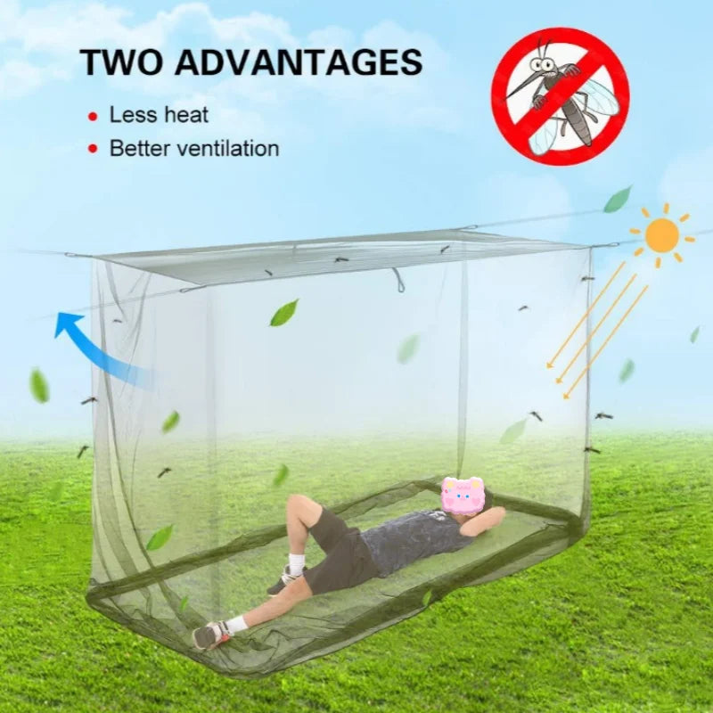 Travel easy to carry outdoor single folding bed mosquito net military green summer mosquito nets